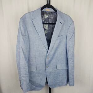 Joseph Abboud JOE Slim Fit Blazer 40R Blue Nova Fides Italian Linen Blend